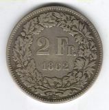 2.- SFr. 1862 - sehr sch&ouml;n-